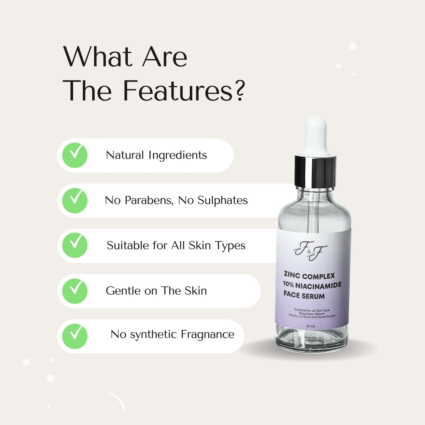 10% Niacinamide serum with Zinc complex and ferulic acid