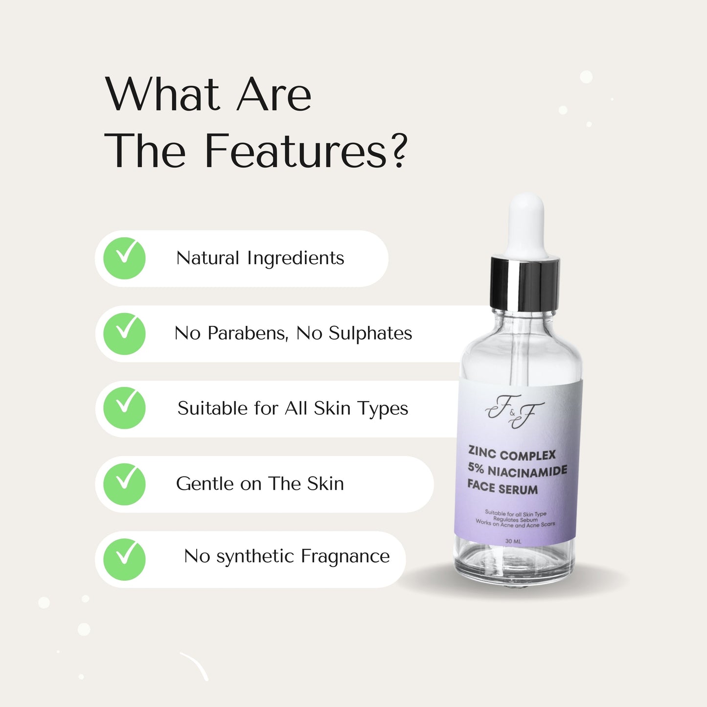 10% Niacinamide serum with Zinc complex and ferulic acid